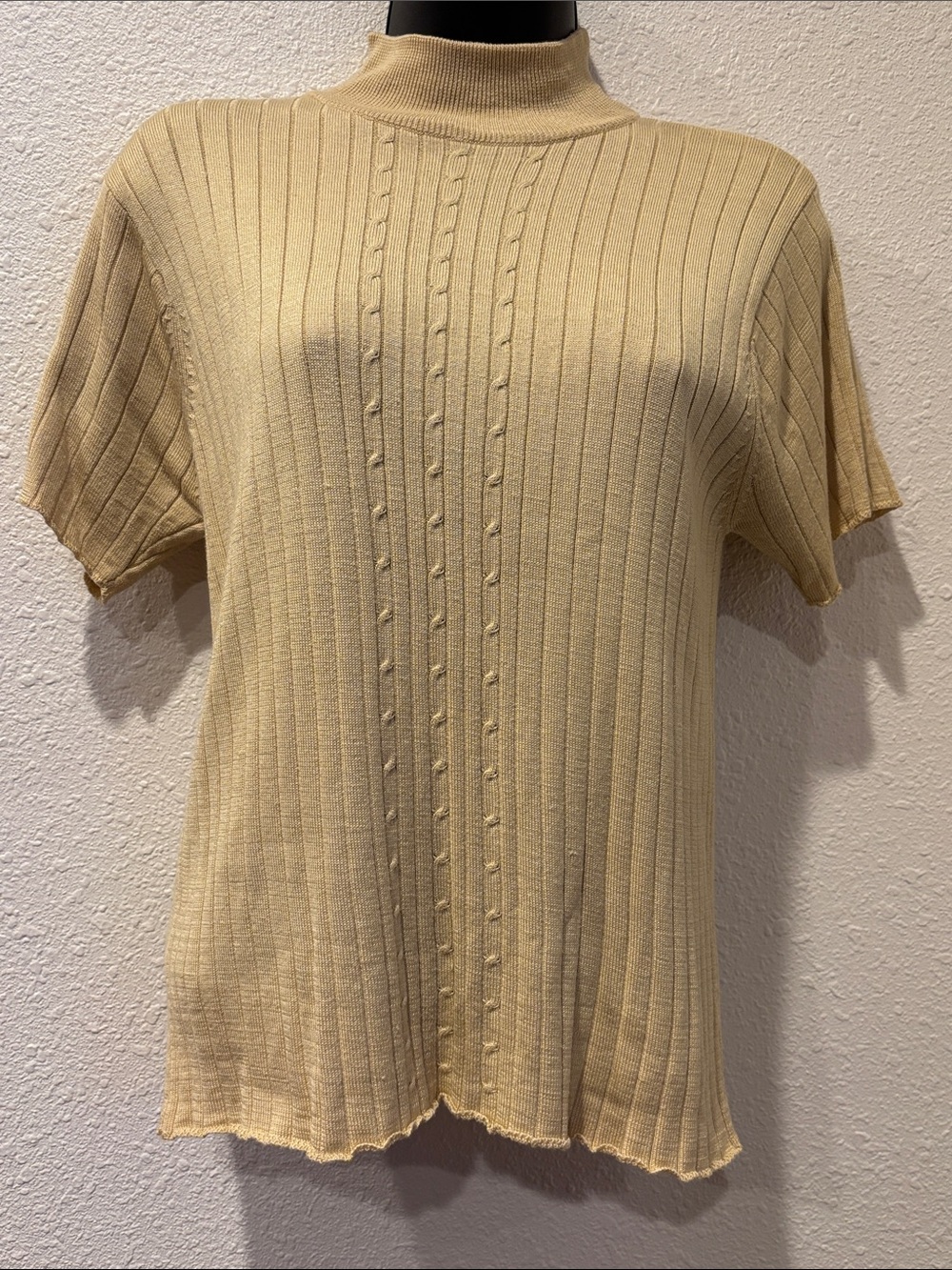 Silk knit mock neck 90s sweater top
